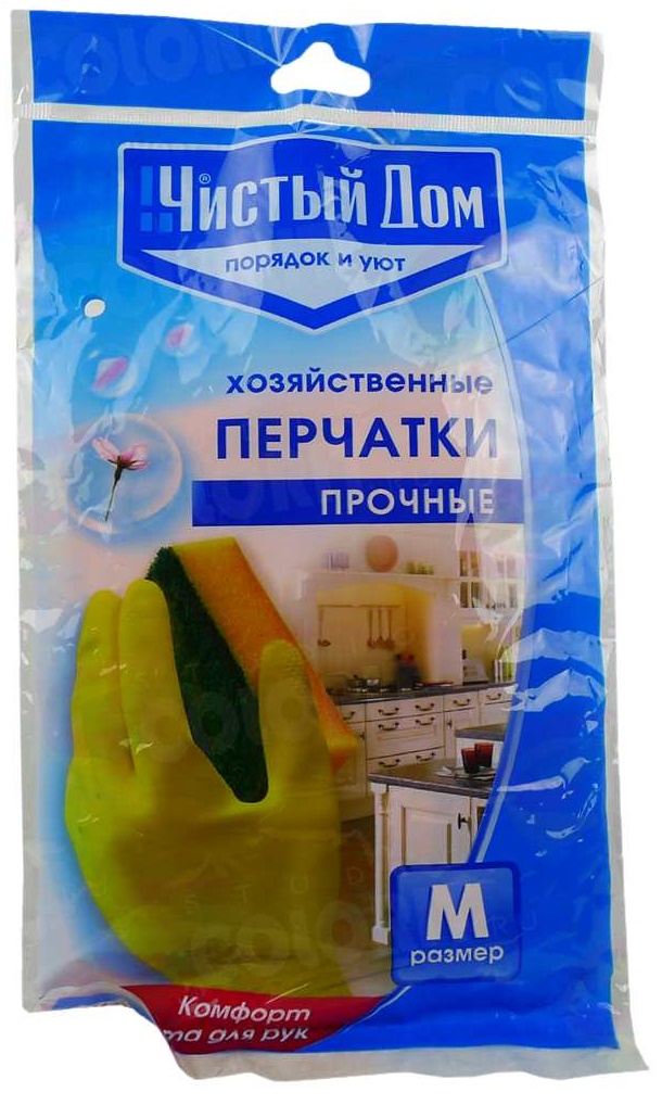 Перчатки хозяйственные M Чистый дом