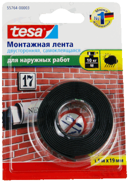 TESA Монтажная двусторонняя лента для наружных работ 1,5м х 19мм