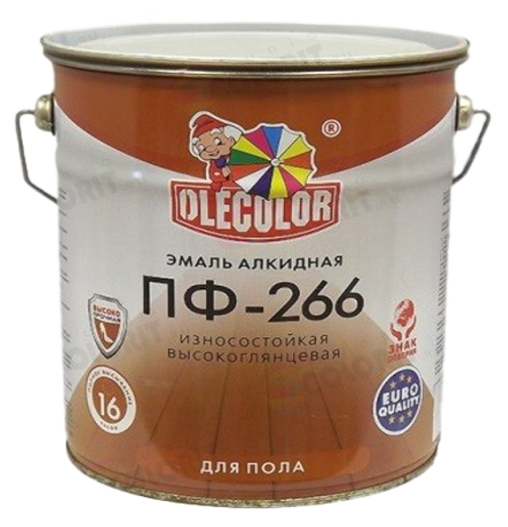 Эмаль алкидная ПФ 266 желто-коричневая OLECOLOR 2,7кг