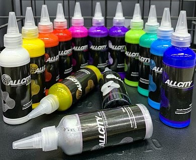 Заправка Allcity Acrylic Permanent paint chrome 100 мл