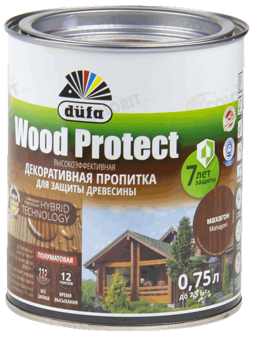 Пропитка для дерева DUFA WOOD PROTECT махагон 0,75л