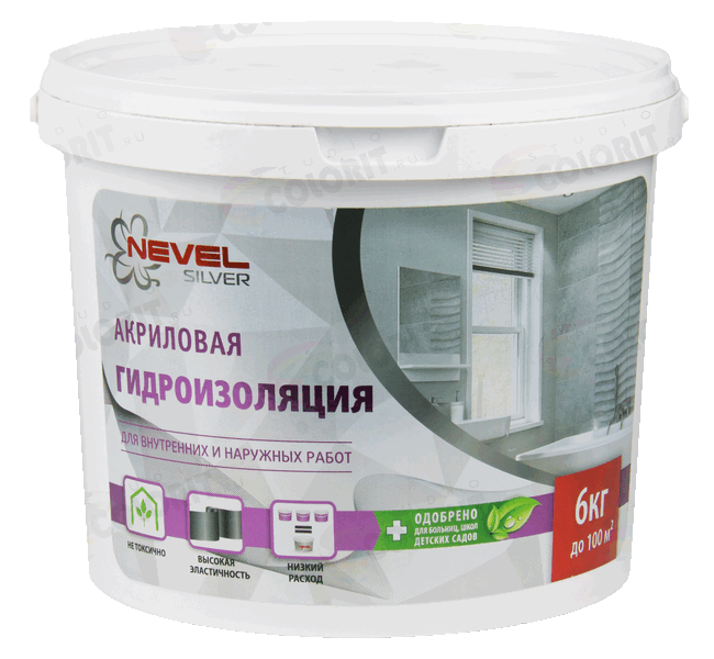 Nevel Silver Невел силвер Акриловая гидроизоляция 6 кг