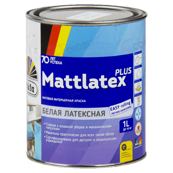 Dufa retail mattlatex plus матовая латексная интерьерная белая краска 1 л