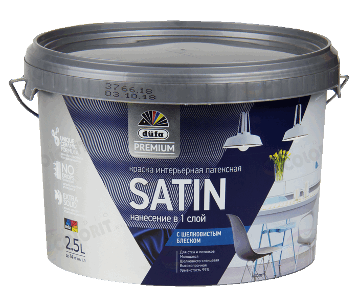 Dufa Premium Satin интерьерная латексная с шелковистым блеском 2.5 л