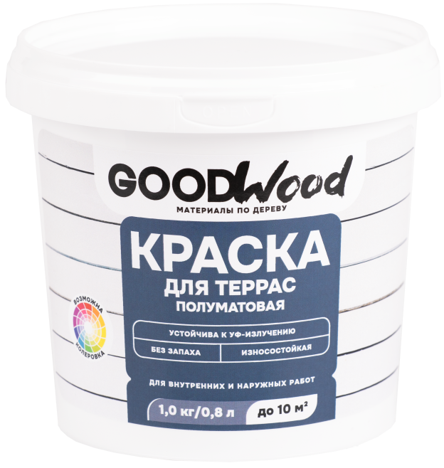 Краска для террас белая GOODWOOD 1 кг