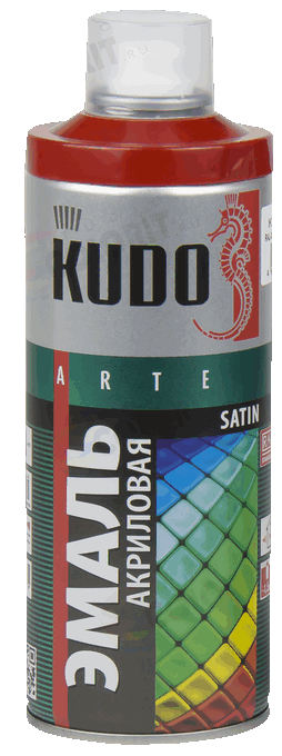 Эмаль универсальная акриловая KUDO satin RAL 3002 карминно-красная