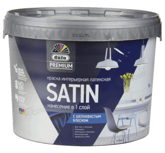 Краска ВД Dufa Premium SATIN латексная интерьерная с шелковистым блеском (база 1) 9л