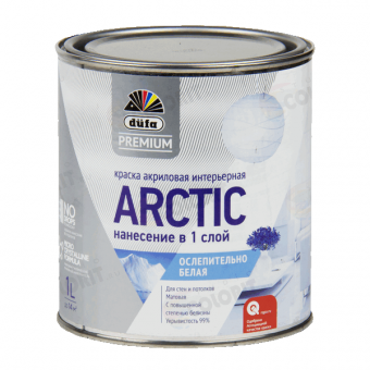 Dufa Premium Arctic ослепительно белая акриловая интерьерная 1 л